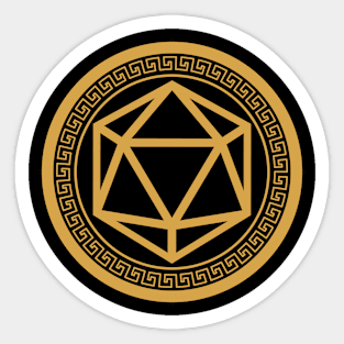 Minimalist Polyhedral Dice D20 Tabletop RPG Sticker